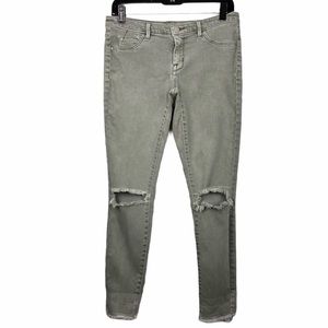 Mossimo Ripped Knee Sz 4 Mid Rise Faded Jeans